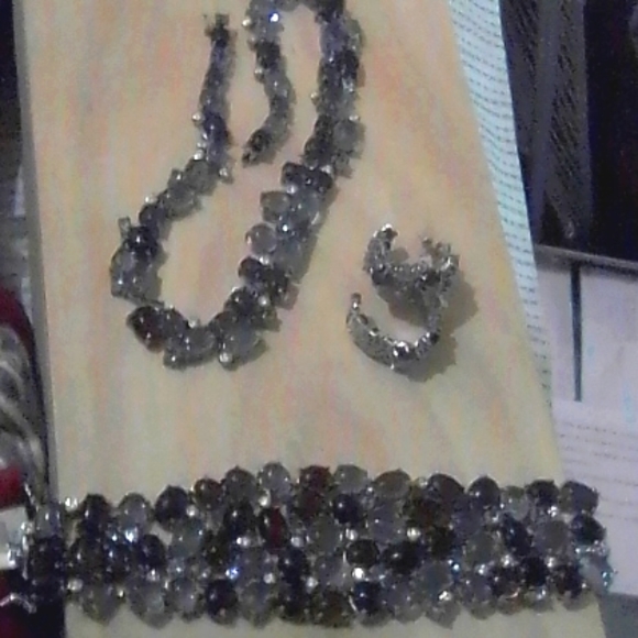 Set jewelery 3 PC. Purple and blues - Picture 1 of 2